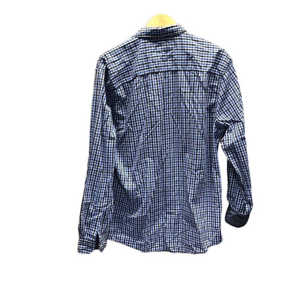 Michael Brandon Extra Large (XL) Blue and Black Plaid Long Sleeve Button - Picture 2 of 4